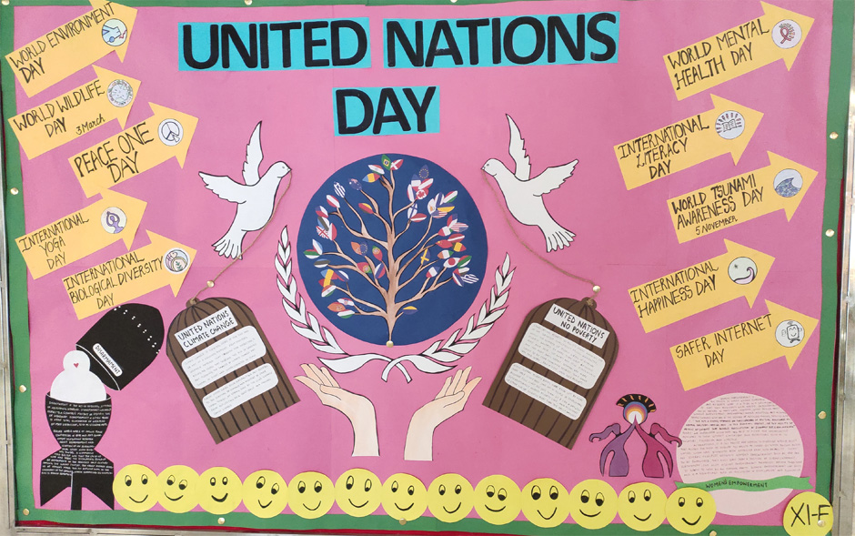 SMS, Meera Bagh - UN Day Celebration by Class XI-F : Click to Enlarge