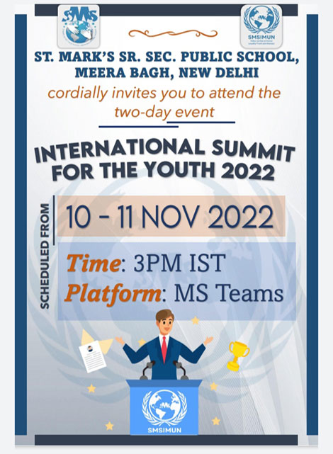 St. Mark's School, Meera Bagh - The International Summit for the Youth: SMSIMUN : Click to Enlarge