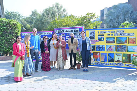 St. Mark's Sr. Sec. Public School School, Meera Bagh - A mini exhibition on the works of the legendary artist Mikalojus Konstantinas Ciurlionis, cultural presentation by students of both the schools was also a part of the cultural exchange : Click to Enlarge