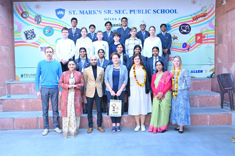 St. Mark's Sr. Sec. Public School School, Meera Bagh - A mini exhibition on the works of the legendary artist Mikalojus Konstantinas Ciurlionis, cultural presentation by students of both the schools was also a part of the cultural exchange : Click to Enlarge