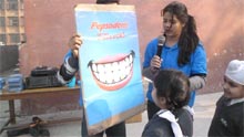 SMS Sr., Meera Bagh - Programme on Dental Hygiene for Classes I to V : Click to Enlarge