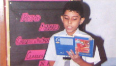 Varun Bakshi, V A - exhibiting his reading skills