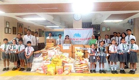 St. Mark's Meera Bagh - Our school contributed for the Rahat Floods Campaign by collecting relief material for flood victims : Click to Enlarge