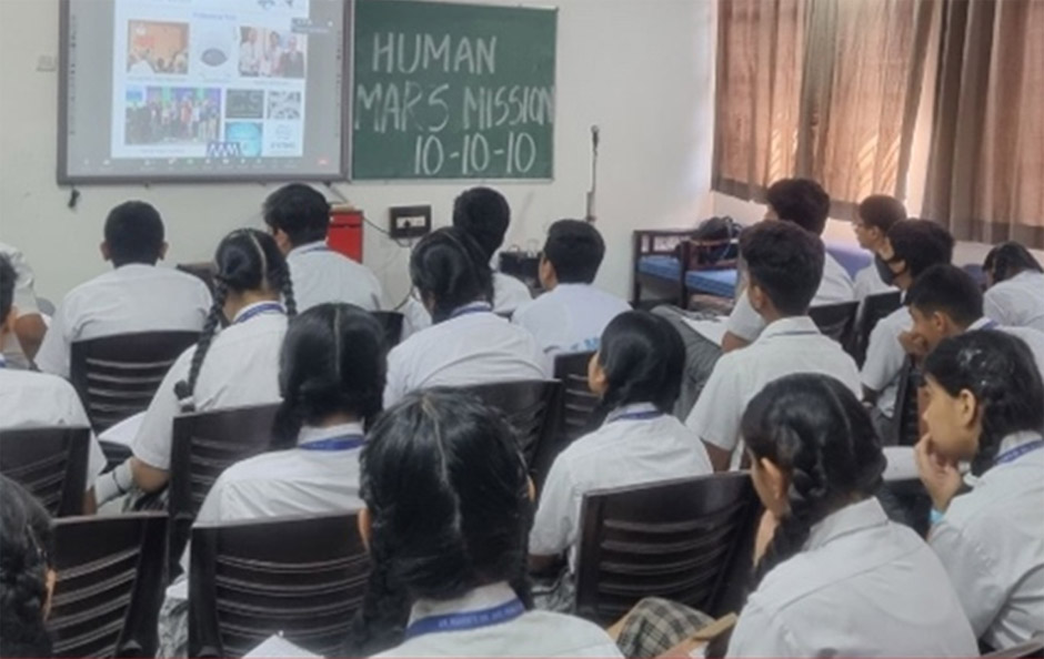 St. Mark's Sr. Sec. Public School, Meera Bagh - Grade 7-10 attended a webinar on Human Mars Mission conducted by Dr. Kshitij Mall, an Aerospace Scientist at Purdue University, USA : Click to Enlarge