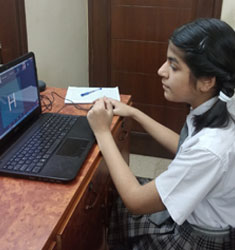 St. Mark's School, Meera Bagh - Students participate in video conferences on varied topics : Click to Enlarge