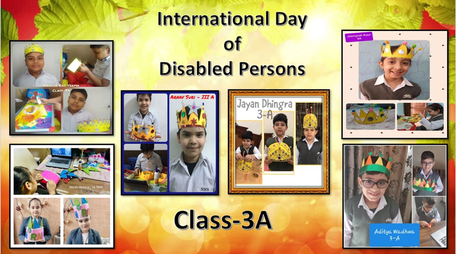 St. Mark's School, Meera Bagh - Students observe International Day for Disabled Persons : Click to Enlarge