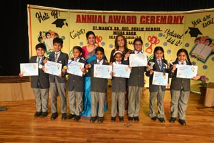 St. Mark's School, Meera Bagh - CLASS 3-B - Young Achievers from Grades 1 to 5 are felicitated at the Annual Award Ceremony : Click to Enlarge
