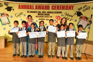 St. Mark's School, Meera Bagh - CLASS 3-E - Young Achievers from Grades 1 to 5 are felicitated at the Annual Award Ceremony : Click to Enlarge