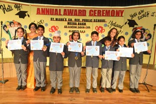 St. Mark's School, Meera Bagh - CLASS 4-D - Young Achievers from Grades 1 to 5 are felicitated at the Annual Award Ceremony : Click to Enlarge