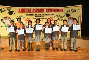 St. Mark's School, Meera Bagh - CLASS 5-A - Young Achievers from Grades 1 to 5 are felicitated at the Annual Award Ceremony : Click to Enlarge