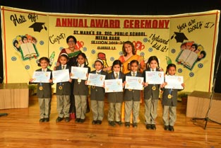 St. Mark's School, Meera Bagh - CLASS 1-D - Young Achievers from Grades 1 to 5 are felicitated at the Annual Award Ceremony : Click to Enlarge