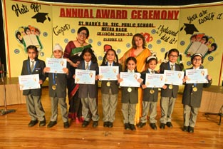 St. Mark's School, Meera Bagh - CLASS 1-D - Young Achievers from Grades 1 to 5 are felicitated at the Annual Award Ceremony : Click to Enlarge