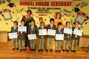 St. Mark's School, Meera Bagh - CLASS 1-G - Young Achievers from Grades 1 to 5 are felicitated at the Annual Award Ceremony : Click to Enlarge