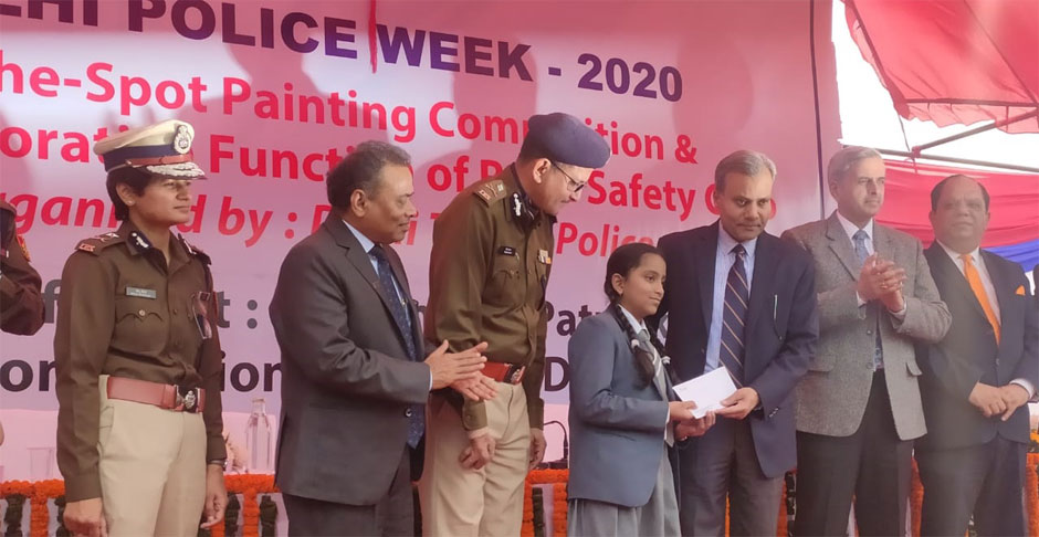 St. Mark's School, Meera Bagh - Nandini Dhimer, 8-E, secures the second position in a painting competition organised by Delhi Traffic Police : Click to Enlarge