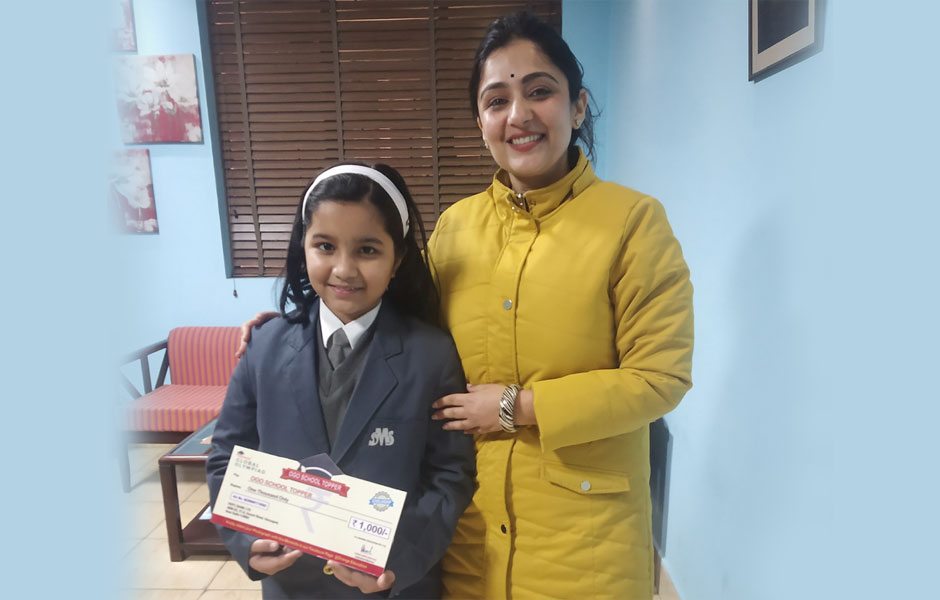 St. Mark's School, Meera Bagh - Angel Arora, IV-C, is the school topper in Astronomy at the Orange Global Olympiad : Click to Enlarge