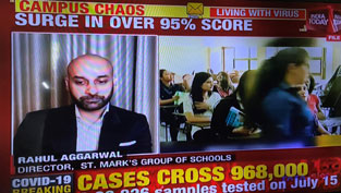 St. Mark's School, Meera Bagh - Our Director, Mr. Rahul Aggarwal, speaks on the marks inflation by CBSE for 12th Class : Click to Enlarge