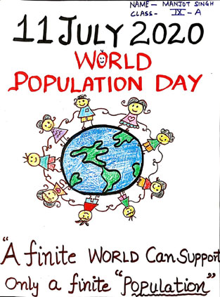 St. Mark's School, Meera Bagh - Students of Grade 9 observe World Population Day : Click to Enlarge