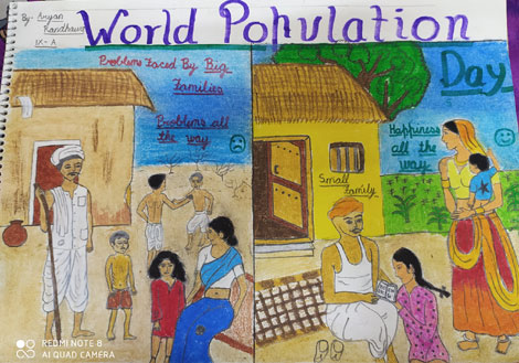 St. Mark's School, Meera Bagh - Students of Grade 9 observe World Population Day : Click to Enlarge