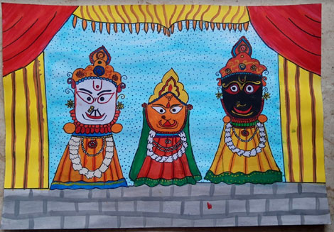 St. Mark's School, Meera Bagh - Learning about Jagannath Yatra : Click to Enlarge