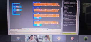 St. Mark's School, Meera Bagh - Members of our Robotic Club training virtually : Click to Enlarge