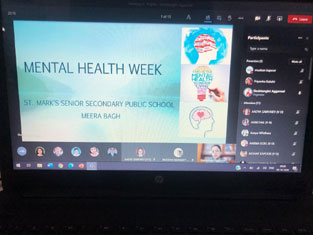 St. Mark's School, Meera Bagh - An interactive session on mental health, illness and tips for good mental health for students of Classes 6 to 12 : Click to Enlarge