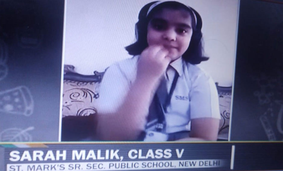St. Mark's School, Meera Bagh - Sara Malik shines in the Read India Contest : Click to Enlarge