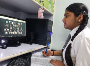 St. Mark's School, Meera Bagh - Students of Class 11 discuss the issue of Human Trafficking with their counterparts from SMA N 3 Painan, Indonesia : Click to Enlarge