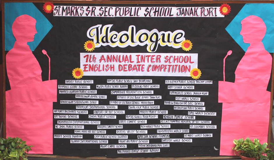St. Marks Sr. Sec. Public School, Janakpuri - Our School organized the preliminary round of its 7th edition of Annual Inter-School English Debate Competition IDEOLOGUE 2023 : Click to Enlarge