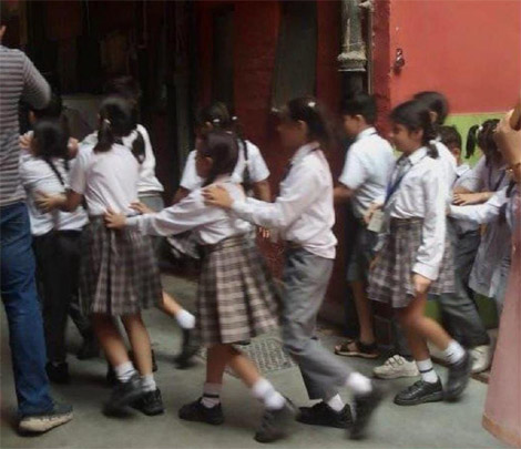 St. Marks Sr. Sec. Public School, Janakpuri - A fire safety drill was conducted in the school to practice the protocols of evacuation during emergency : Click to Enlarge