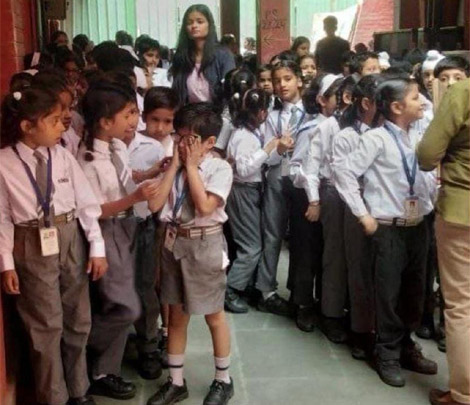 St. Marks Sr. Sec. Public School, Janakpuri - A fire safety drill was conducted in the school to practice the protocols of evacuation during emergency : Click to Enlarge