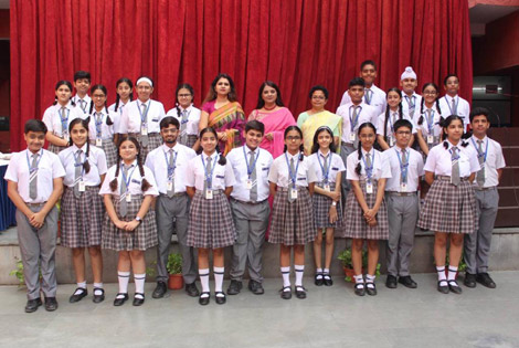 St. Marks Sr. Sec. Public School, Janakpuri - The monitors of Classes Nursery to XII were pinned with badges of responsibility : Click to Enlarge