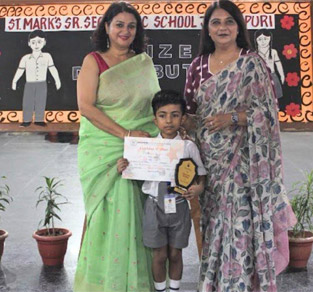 St. Marks Sr. Sec. Public School, Janakpuri - Hiren Gupta of Class I bagged the First Prize in the event Marvelogy : Click to Enlarge