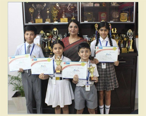 St. Marks Sr. Sec. Public School, Janakpuri - Our young Champions Vihaan Rajput of Class II-C, Seerat Singh Chauhan of Class II-G, Paavni Dhingra of Class VIII-A and Rakshit Gupta of Class VII-E brought laurels to the school in Diversity Counts Competition : Click to Enlarge