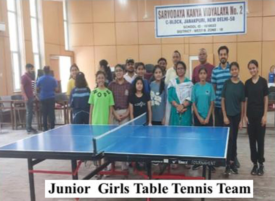 St. Marks Sr. Sec. Public School, Janakpuri - Junior Girls Table Tennis Zonal Competition : Click to Enlarge