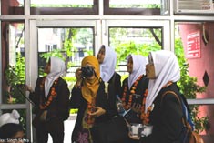 Malaysian delegates from Sekolah Menengah Saine Jeli school visited SMS Janakpuri : Click to Enlarge