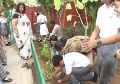 St. Mark's School, Janak Puri - Vasudha the Eco Club of our school organized a Tree-Plantation Drive on World Nature Conservation Day : Click to Enlarge