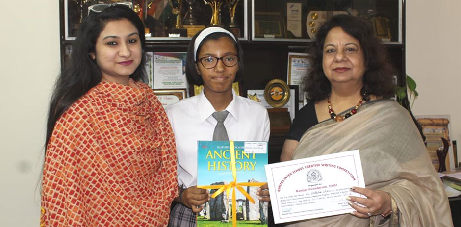 St. Mark's School, Janak Puri - Congratulations to Deeksha Sharma of Class VIII-A for securing Third Position in Inter School Creative Writing Competition (English) : Click to Enlarge