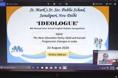 St. Mark's School, Janak Puri - IDEOLOGUE 2020 : 4th Annual Inter School Online English Debate Competition : Click to Enlarge
