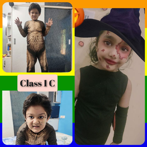 St. Mark's School, Janak Puri - Students of primary section celebrated Halloween, a festival filled with mystery magic and superstition by participating in various fun filled activities : Click to Enlarge