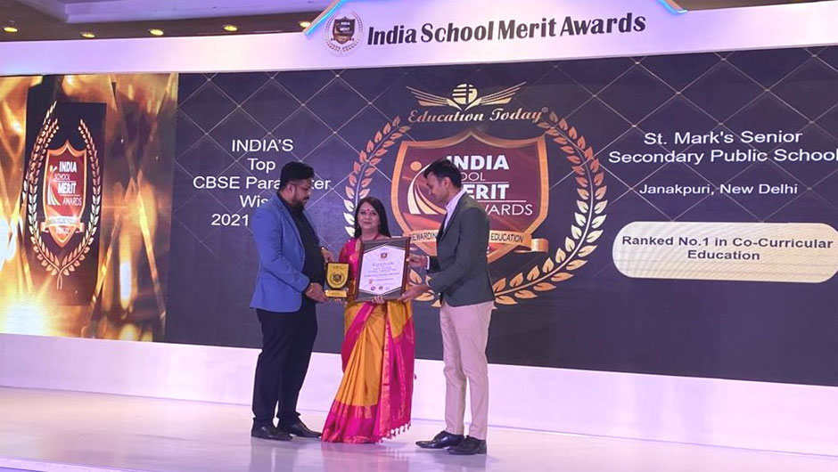 St. Marks Sr. Sec. Public School, Janakpuri has been Ranked No. 1 in India under the Top CBSE Schools  Parameter wise for Co-Curricular Education in a survey conducted by Education Today : Click to Enlarge