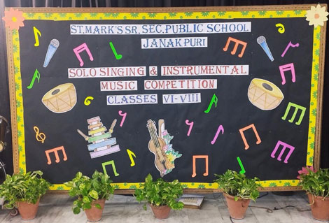 St. Marks Sr. Sec. Public School, Janakpuri - English Solo Singing and Instrumental Music Competition was organized for the students of Classes 6 to 8 : Click to Enlarge
