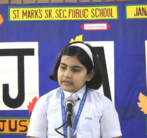 St. Mark's Sr. Sec. Public School, Janak Puri - Just-A-Minute (JAM) Competition was organised for the students of Classes lV and V - Click to Enlarge
