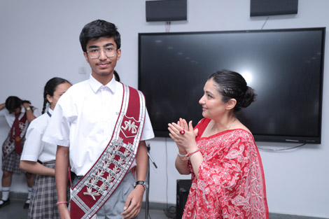 St. Mark’s Meera Bagh - Investiture Ceremony - Principal Madam and Sports Captain (Boys) : Click to Enlarge
