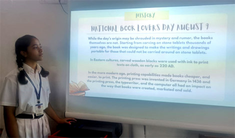 SMS, Meera Bagh - On 9th August 2023, Class 12-G celebrated the National Book Lovers Day : Click to Enlarge