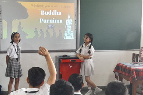 SMS, Meera Bagh - Students of Class IV celebrated Buddha Purnima : Click to Enlarge
