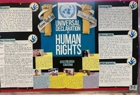 SMS, Meera Bagh - Students of Class 9-B celebrated Human Rights Day : Click to Enlarge