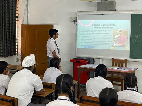 St. Mark's School, Meera Bagh - International Nurses Day celebrations by Class XII students : Click to Enlarge