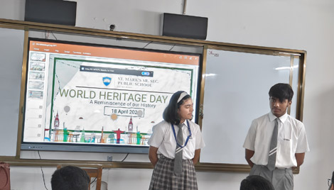 St Marks Sr Sec Public School Meera Bagh - Students of grade X celebrated World Heritage Day on 18 April 2024 : Click to Enlarge