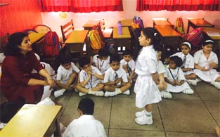 St. Mark's School, Meera Bagh - Circle Time for Classes I and II on the theme Me and one more : Click to Enlarge