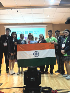 St. Mark's Sr. Sec. Public School School, Meera Bagh - A group of five students led by teacher-in-charge, Ms. Adit Kaur excelled at ICYS 2024 : Click to Enlarge